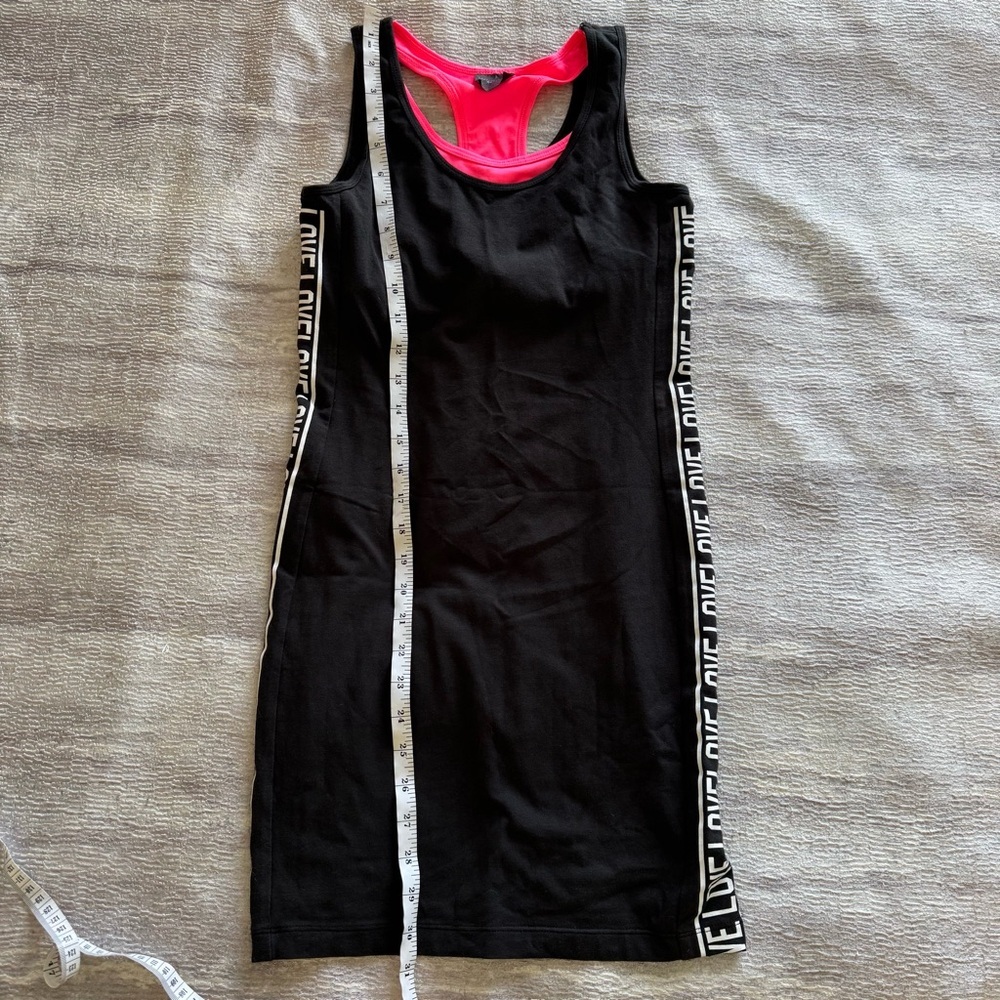 Material Girl Active Black and Pink Tank Dress, Size XS - Picture 5 of 8